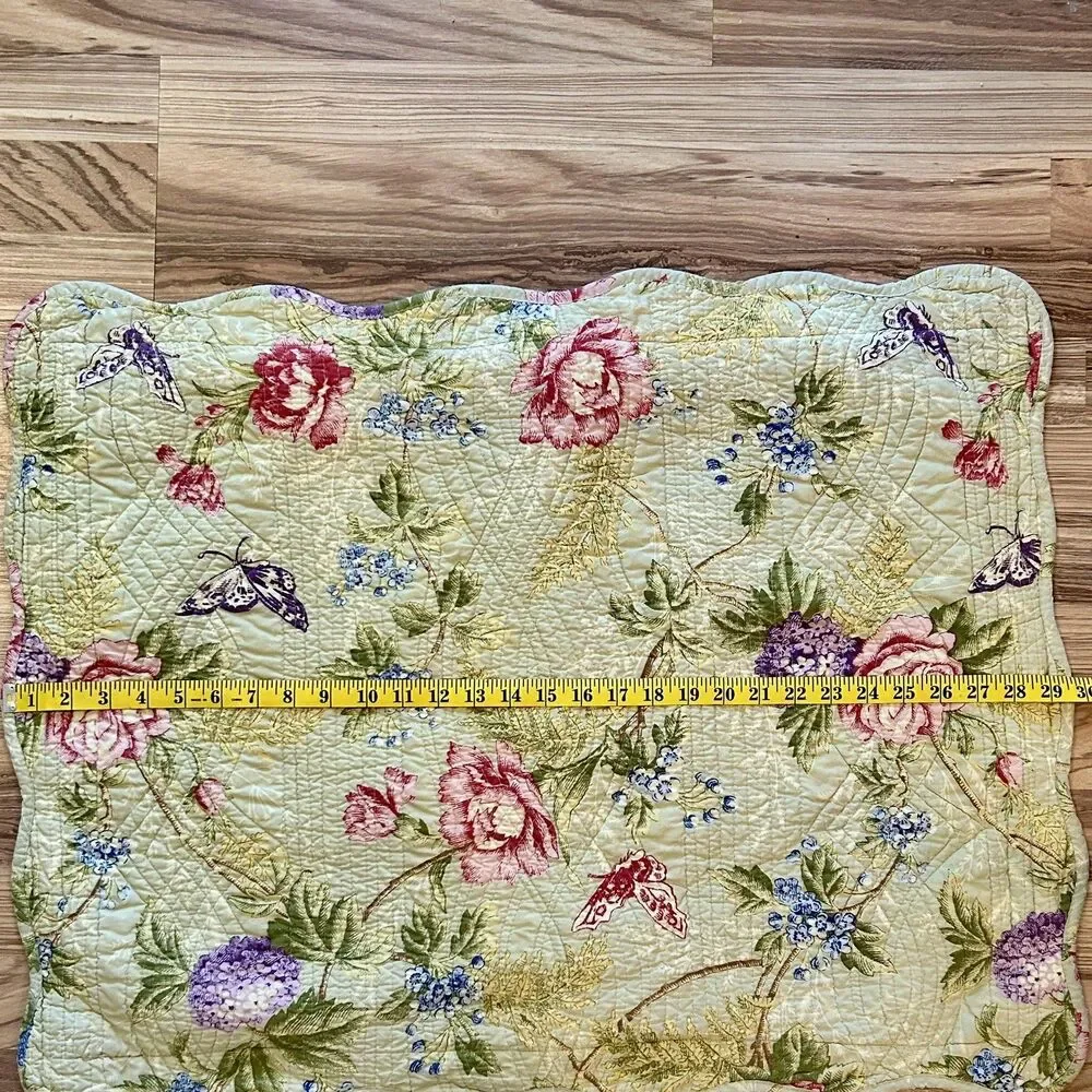 MaryJane’s Home Floral King Comforter Shams Quilt Cottagecore Prarie Bloom Green